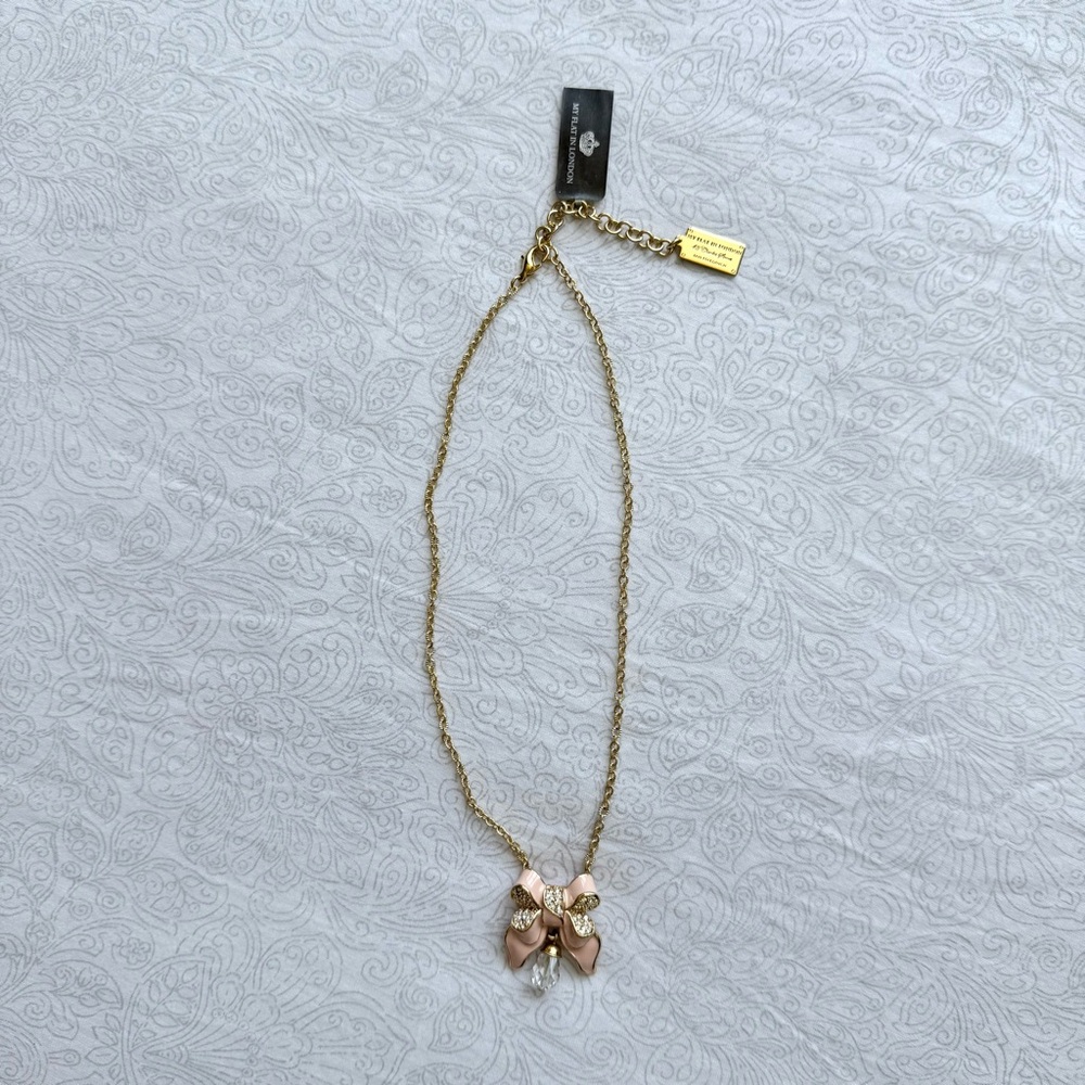 Brighton my flat in london miss khloe pink gold short necklace (16”-18”)